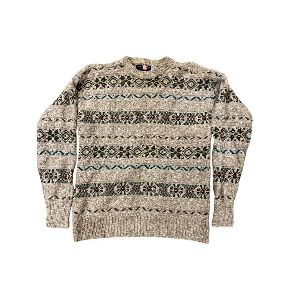Vintage Van Heusen Fair Isle Southwestern Wool Blend Sweater USA M